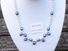 White and Blue Pearl necklace with silver extender £22.50