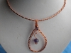 Purple and copper wire pendant with copper torque £9.50
