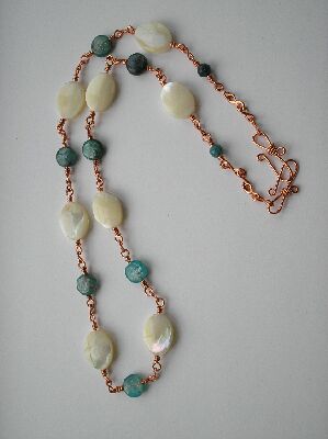 Kyanite and Shell necklace