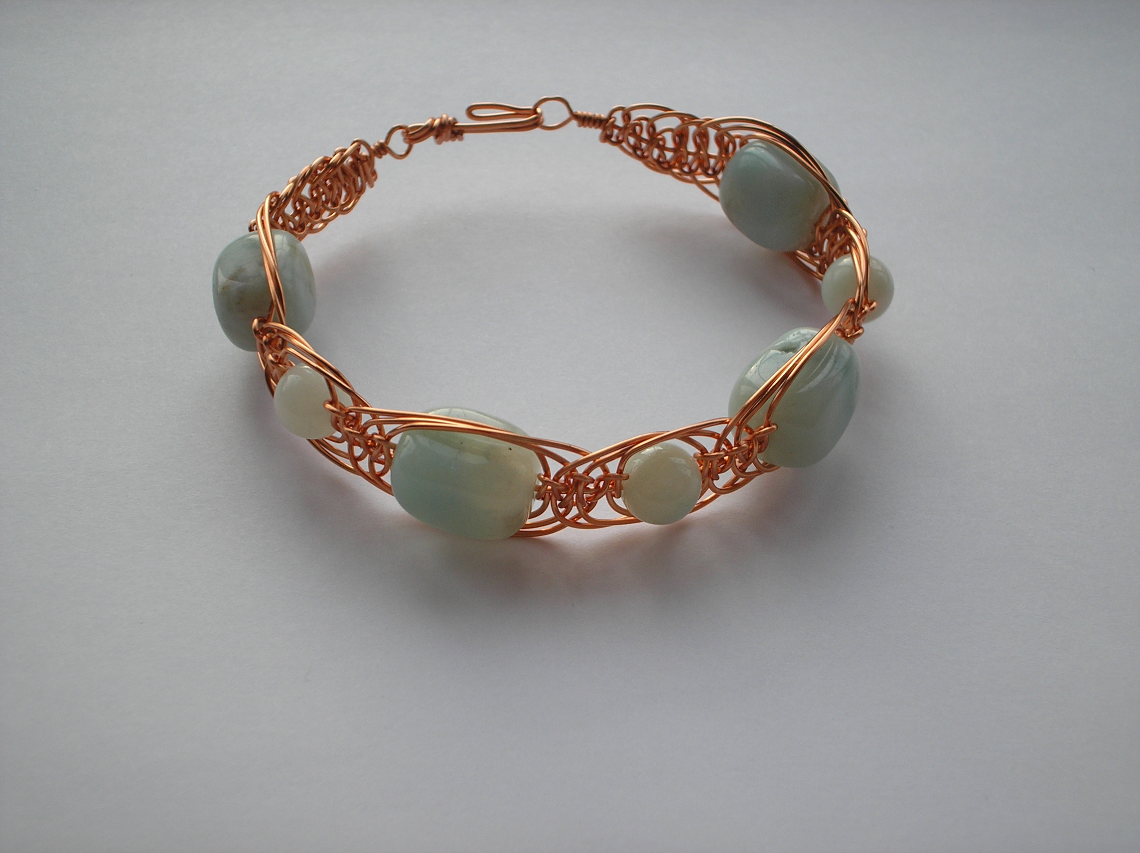 Amazonite and copper bracelet