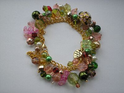 Pink and Green Boho bracelet