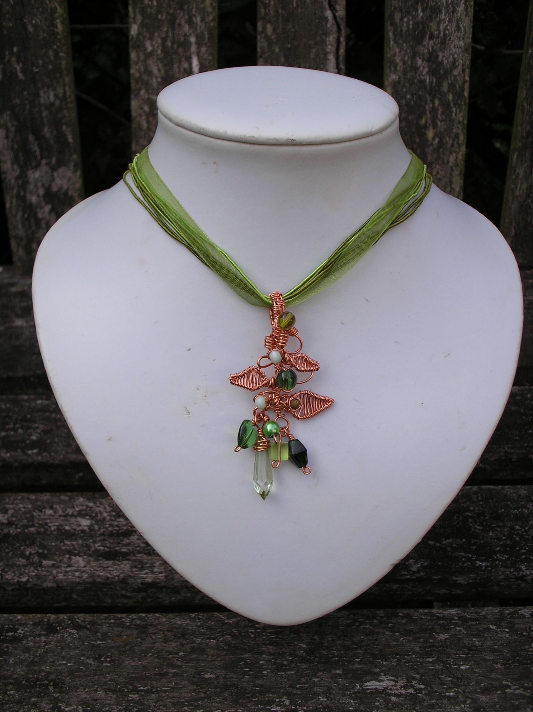 Green and copper pendant