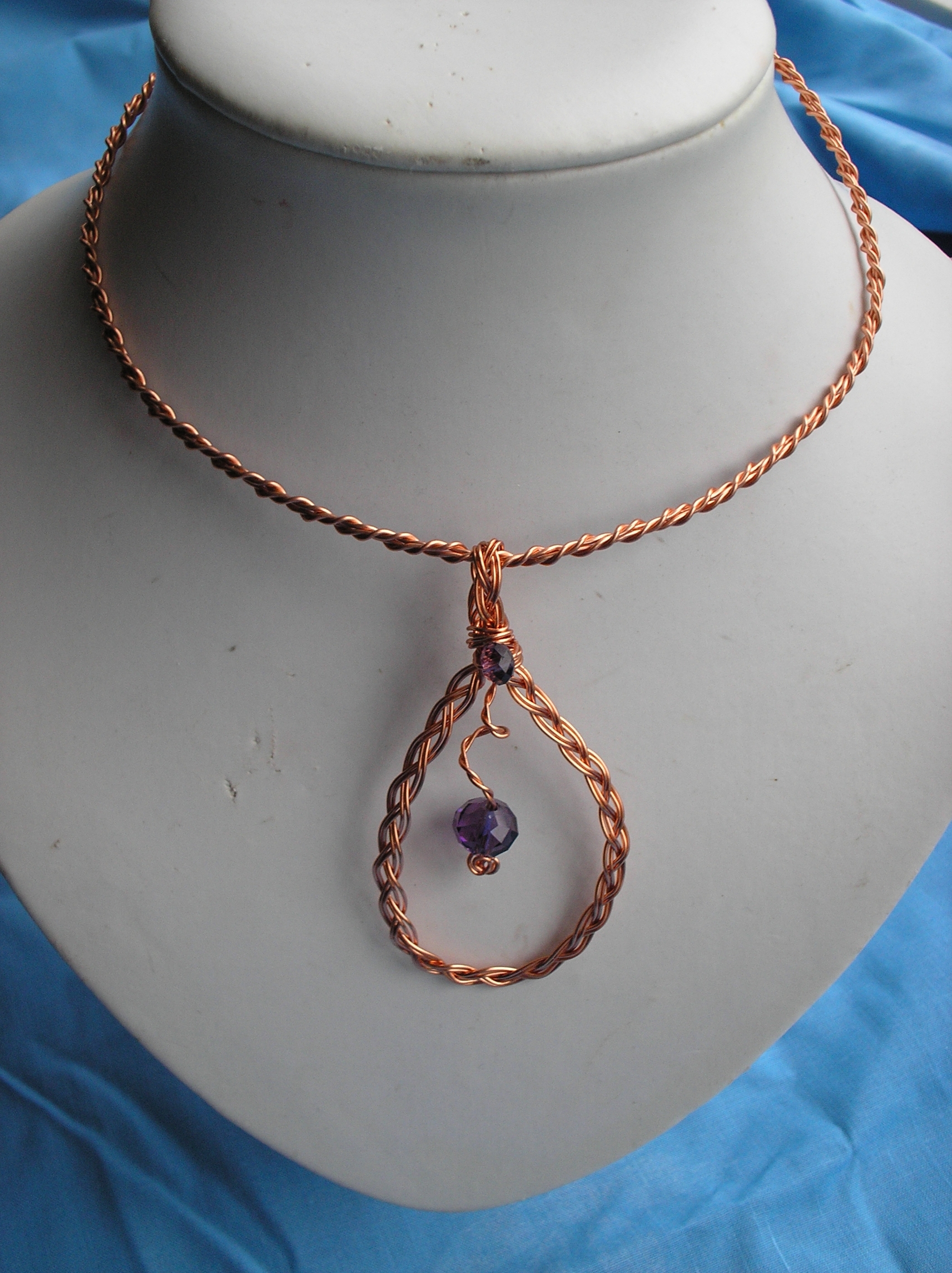 Purple and copper pendant and torque